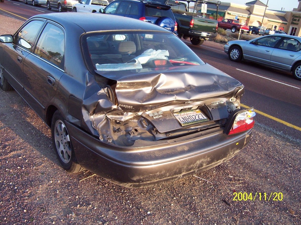 wrecked Mazda 626